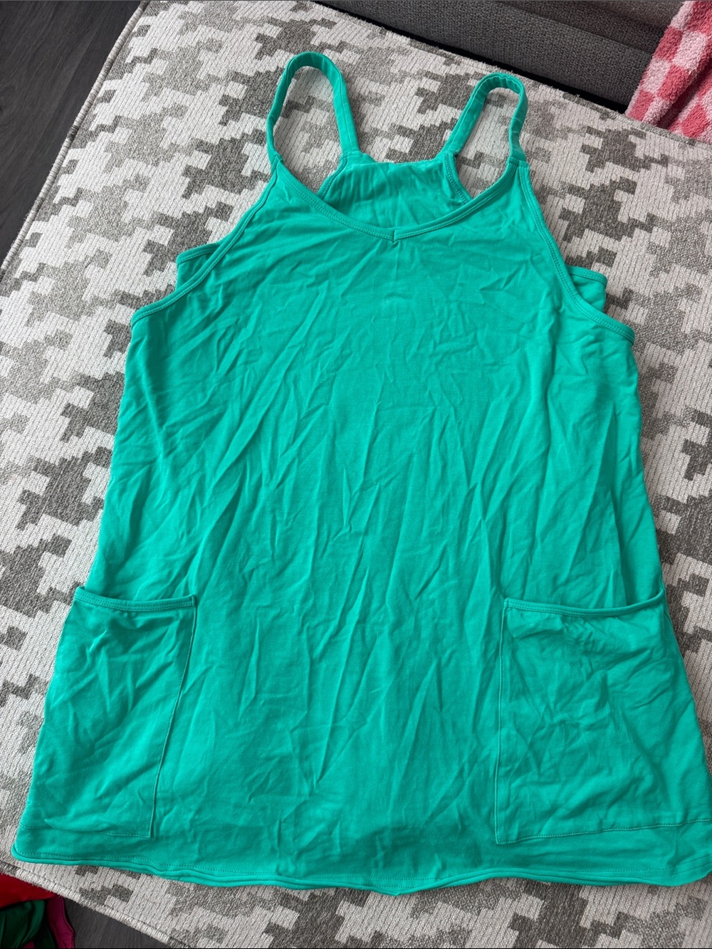 Women’s Kelly Green Tank Dress with Pockets